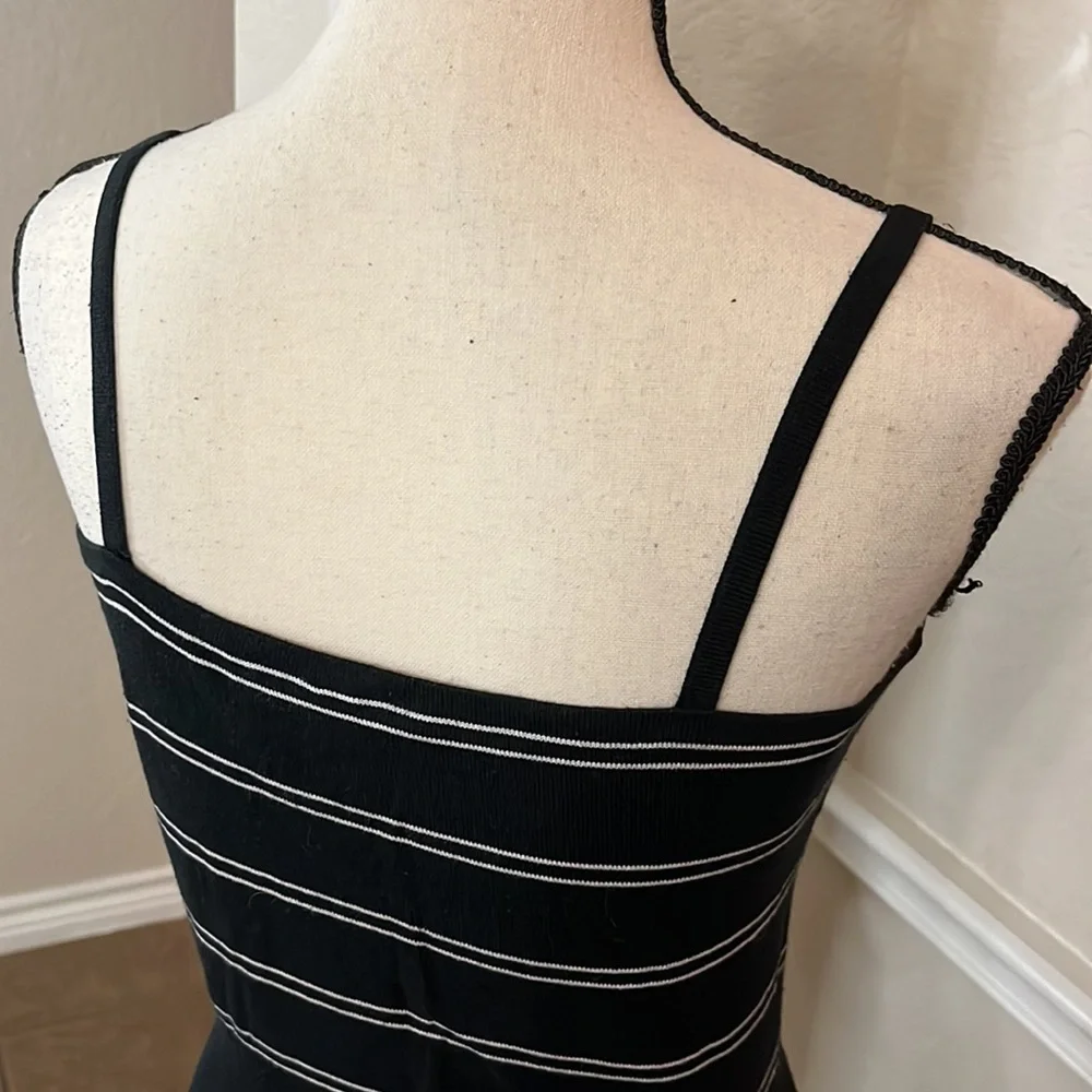 Mossimo black with white stripe silk blend crop sweater - Picture 8 of 15
